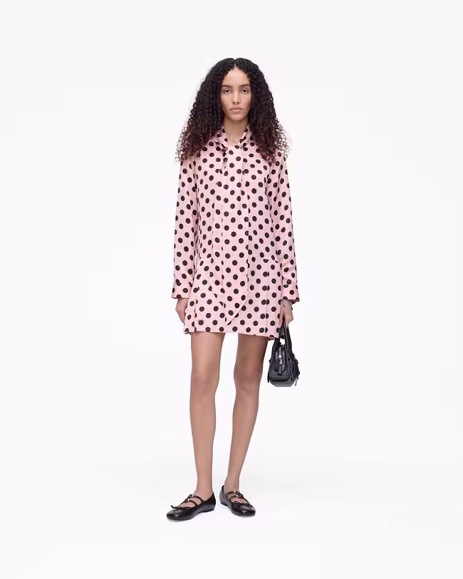 Dots Bow Pleated Dress