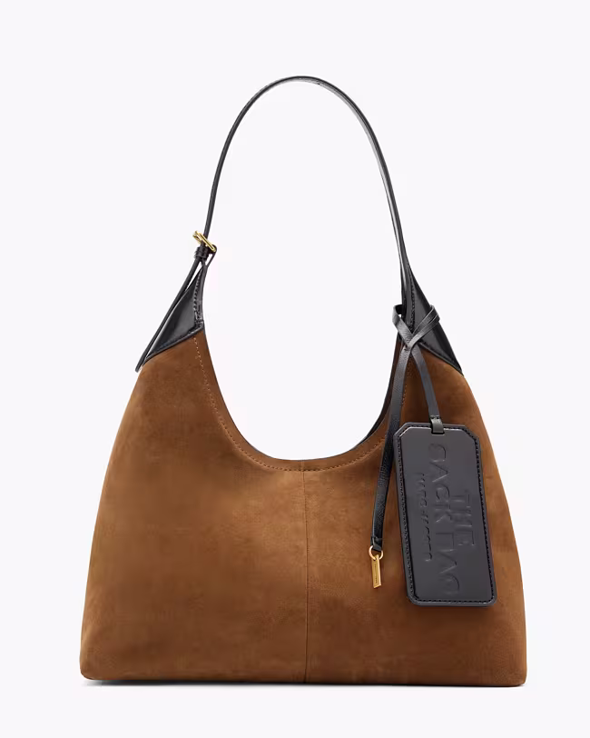 Belted Sack Bag In Suede