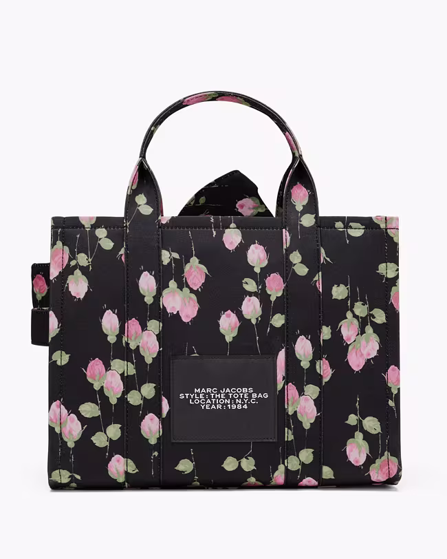 Medium Tote Bag In Vintage Floral Canvas With Oversized Bow - image 3