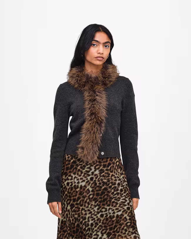 Faux Fur Lined Cardigan