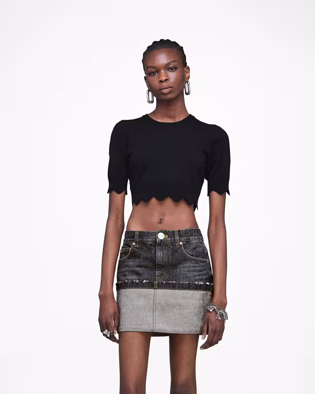 Scallop Daisy Crop Sweater