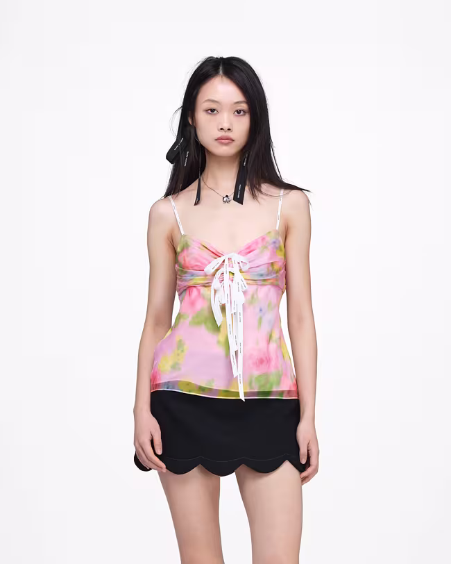 Blurred Floral Bow Top